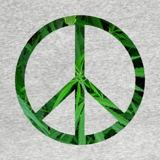 weed marijuana cannabis ganja peace sign for peace lover and pothead gift T-Shirt